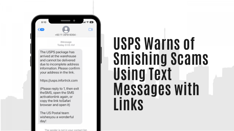 USPS Warns of Smishing Scams Using Text Messages with Links