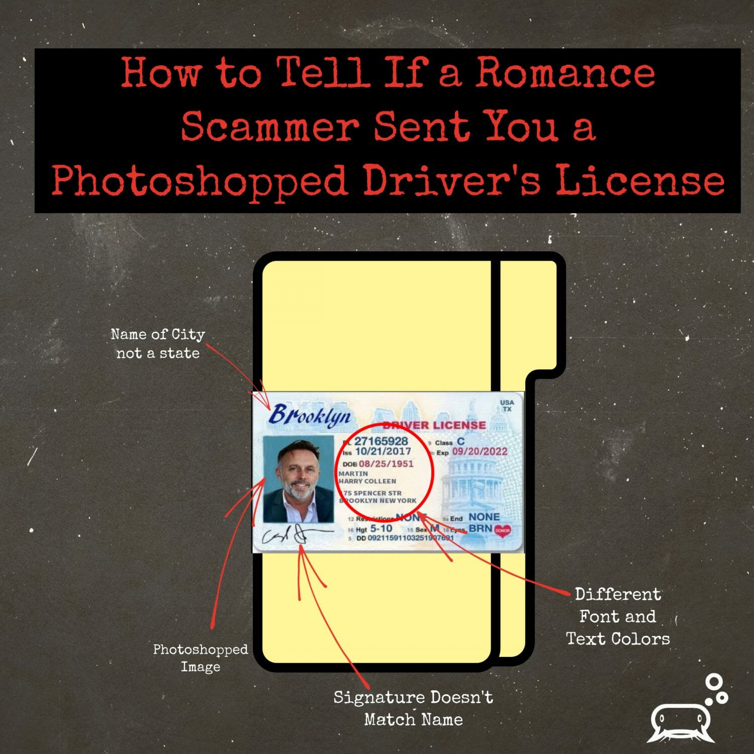 How to Tell If a Romance Scammer Sent You a Photoshopped Driver’s License