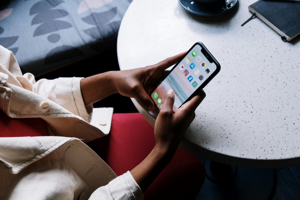 someone holding an iphone 