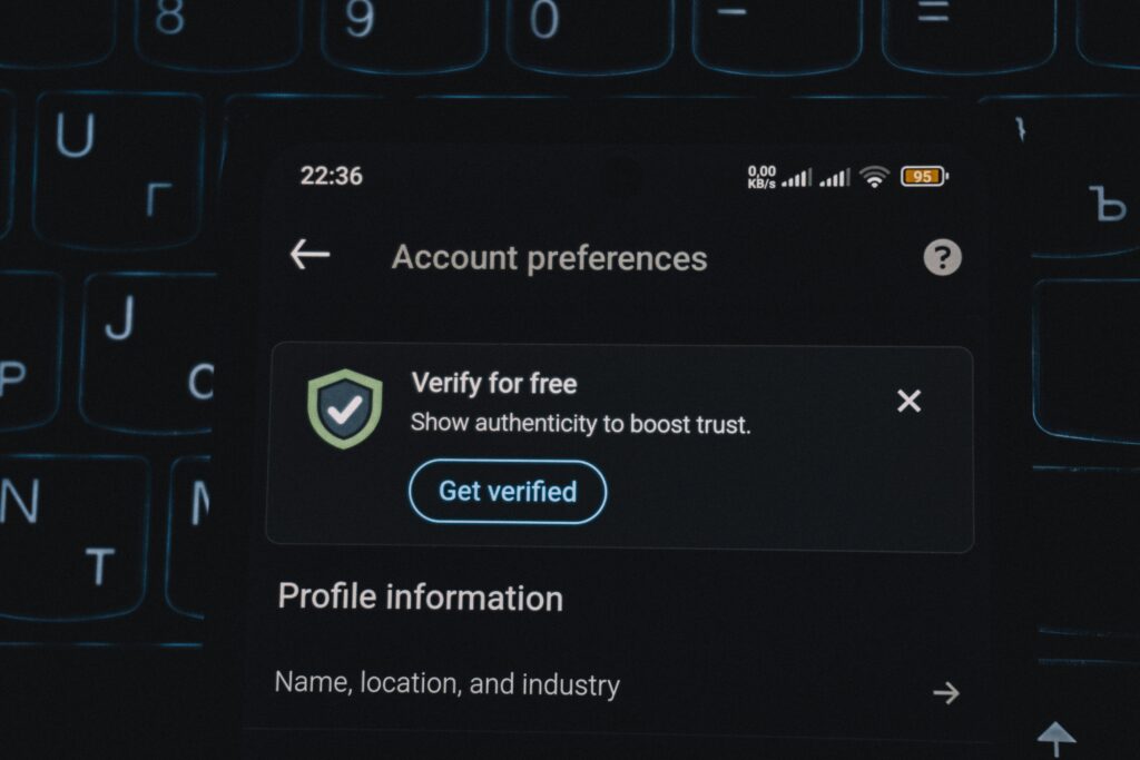 Phone screen showing verify for free prompt — fastest way to verify identity against trusted sources online