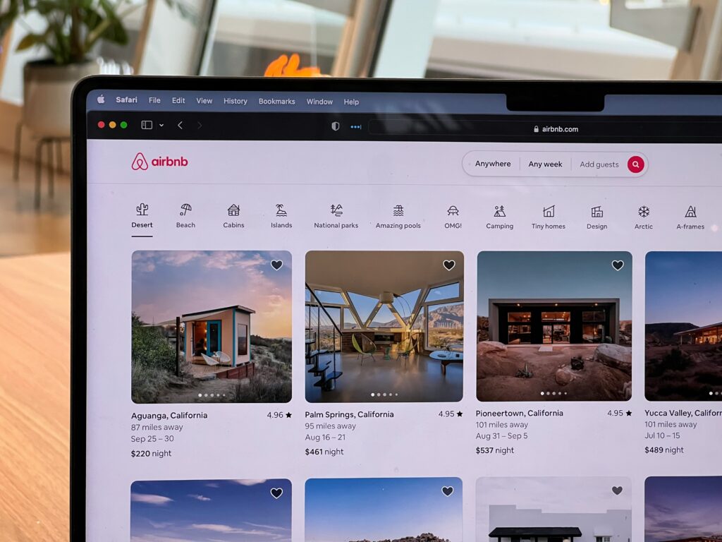 airbnb app, but theres no information on the host of the house